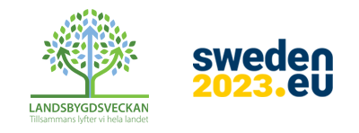 Logotyp för Landsbygdsveckan samt Sveriges ordförandeskap i EU.