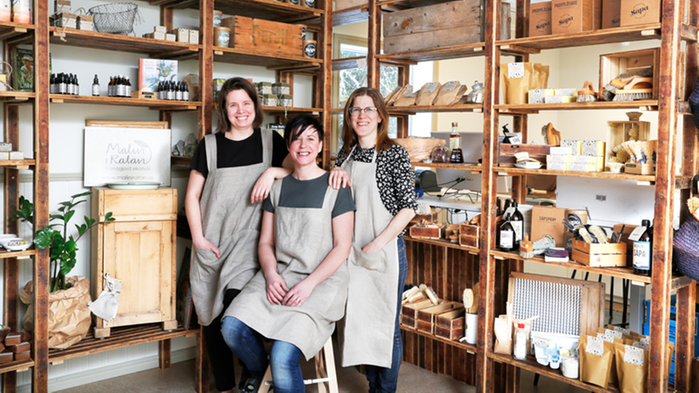 Amanda Forsberg, Therese Hallberg och Malin Lindmark på "Malin i Ratan".