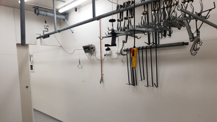 Interiör flyttbara gårdsslakteri