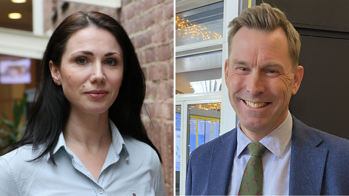 Porträttbilder på en kvinna och en man.